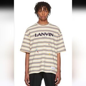 Lanvin X Gallery Dept Striped Short Sleeve Shirt Oversized Size S Unisex